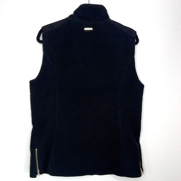 Lilly Pulitzer Brooklee Reversible Sherpa Vest‎ Black Faux Suede Size XL EUC - Picture 9 of 16
